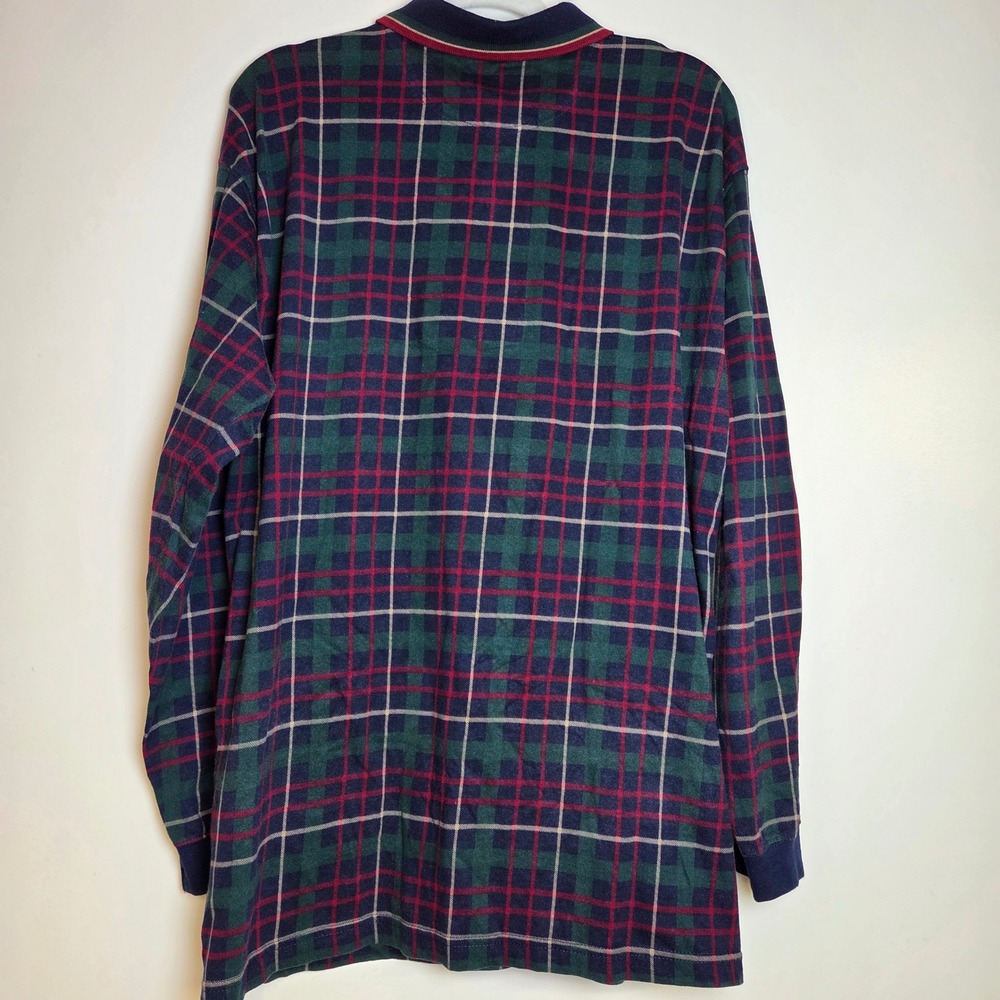 Vintage Duck Head Plaid Long Sleeve Polo Shirt Men's Large Cotton Costa Rica - Picture 2 of 9
